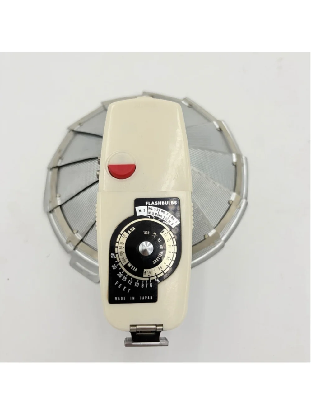 Adams Folding Fan Flash Gun Camera Flashbulb Unit w/ Case Cord
